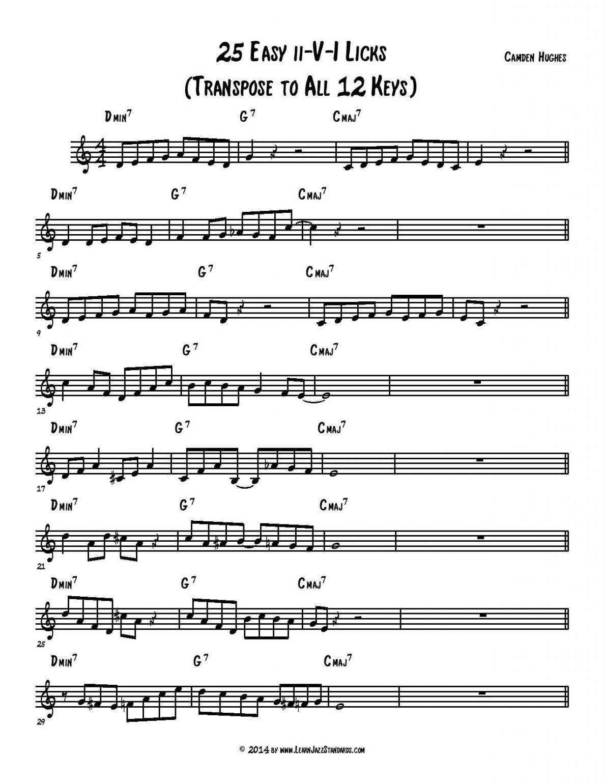 25 Easy iiVI Licks Learn Jazz Standards