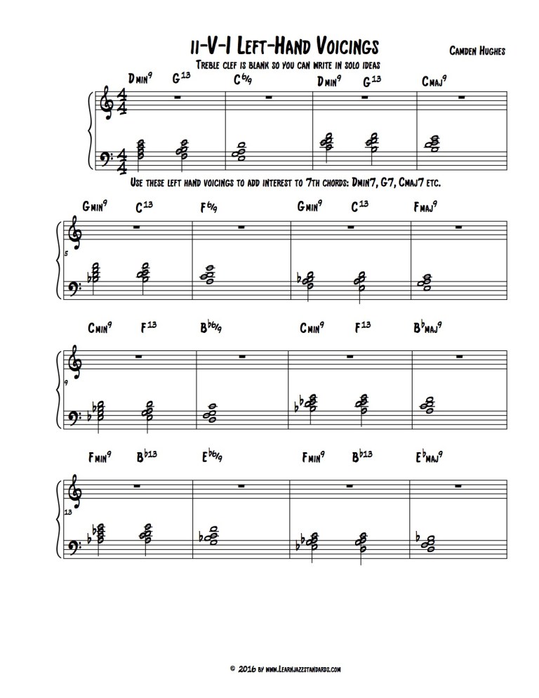 Left-Hand Piano Voicings for ii-V7-I's - Learn Jazz Standards