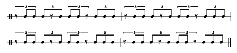 Using Rests and Odd Groupings to Spice Up Your Rhythms 8 rhythmic example of eighth note triplets with rests on the first beat
