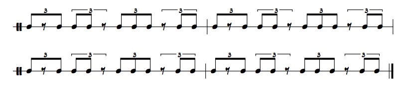 Using Rests and Odd Groupings to Spice Up Your Rhythms 9 rhythmic example of eighth note triplets with rests on the second beat