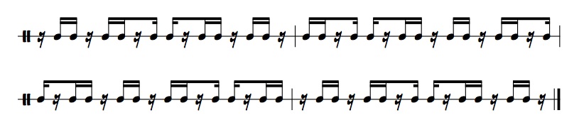 Using Rests and Odd Groupings to Spice Up Your Rhythms 12 rhythmic example of 5 note group eighth note triplets with rests on the third beat